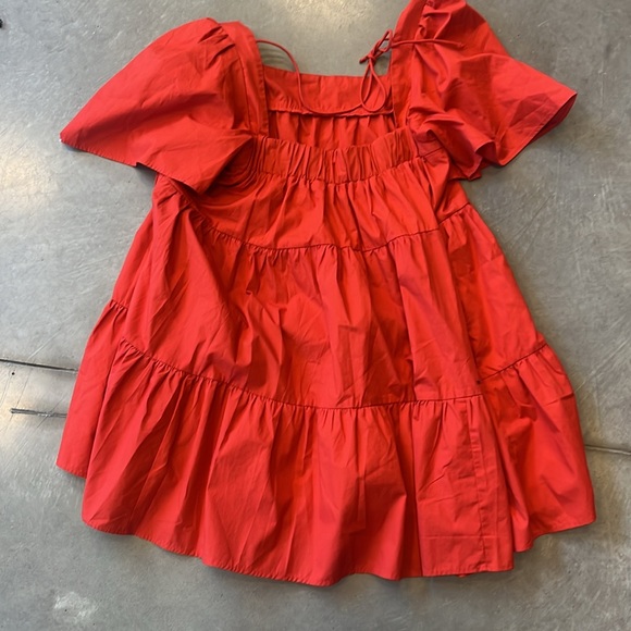 Abercrombie & Fitch geranium red "baby doll" cotton mix dress - Picture 2 of 5